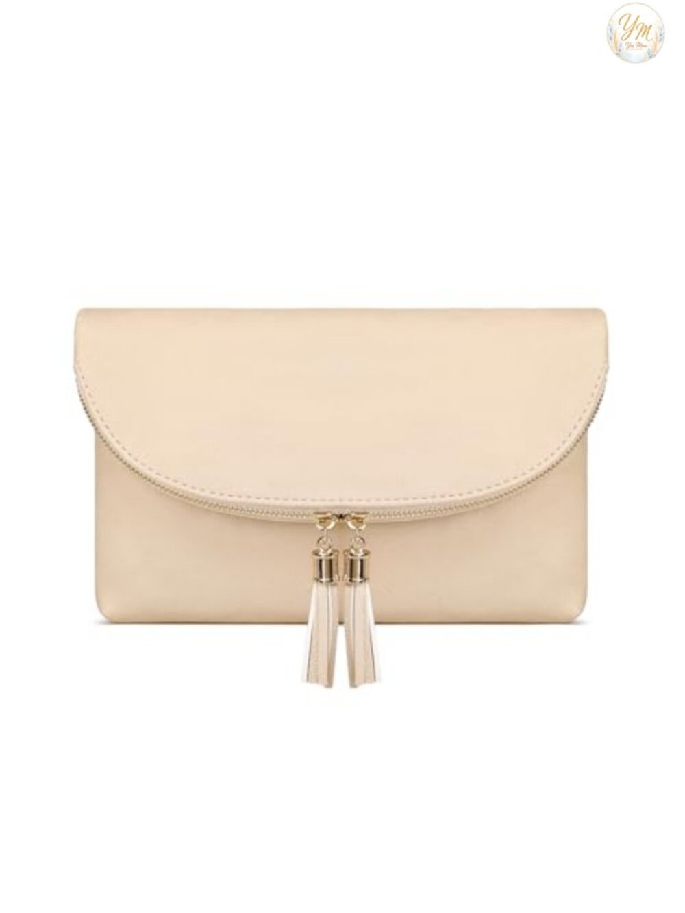 Faux Leather Multi-Compartment Clutch Crossbody Bag with Tassels